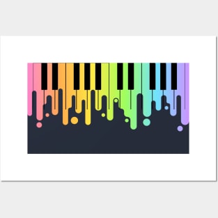 Musician Rainbow Pride Piano Melt LGBTQ Posters and Art